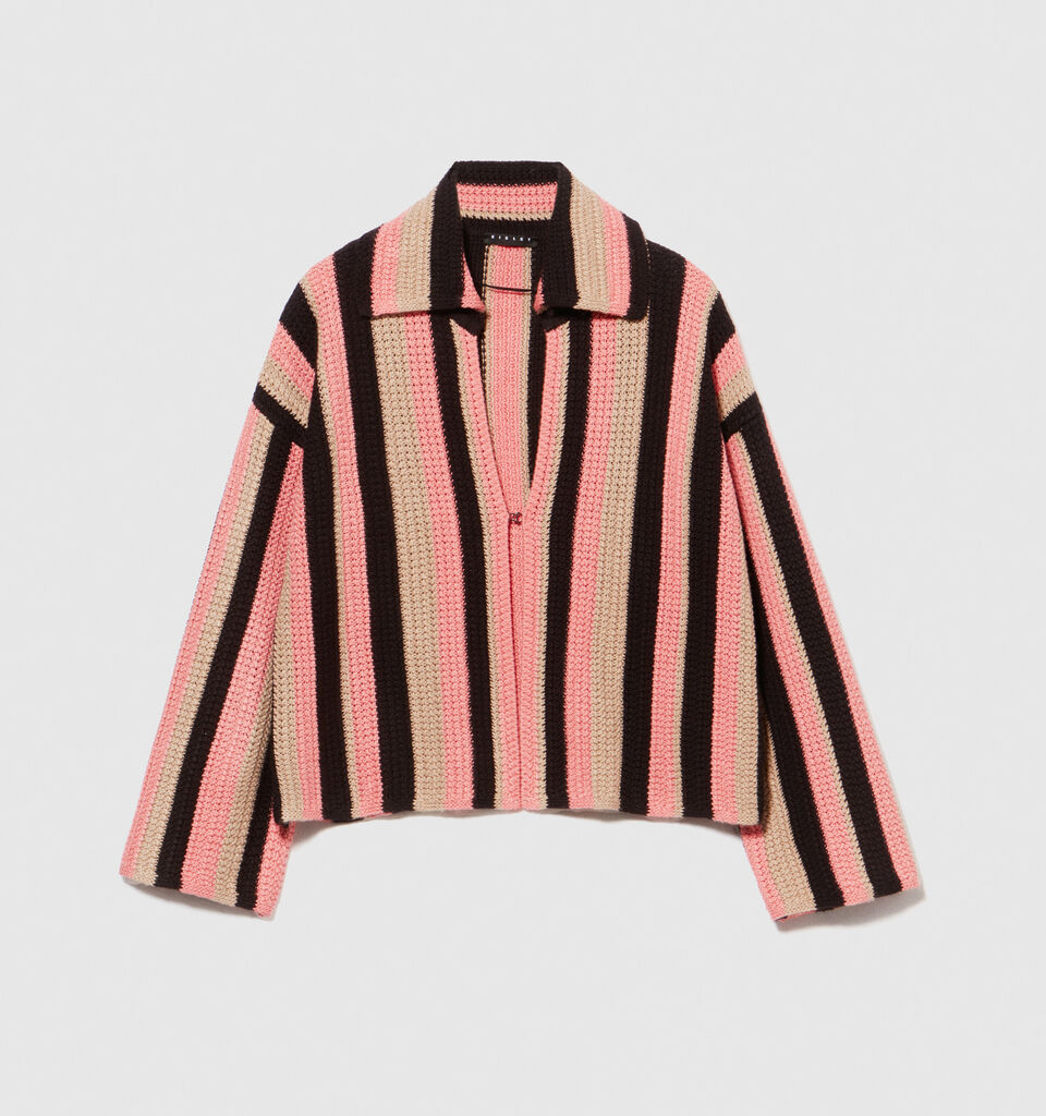 Multicolor striped cardigan - women's cardigans - Multi-color | Sisley image number 6